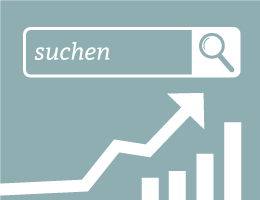 zweifarbiges Vektorbild: Eingabe-Suchfeld mit Statistik Diagramm